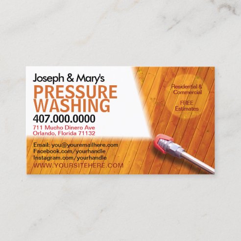 Pressure Washing Business Cards - Business Card Printing | Zazzle