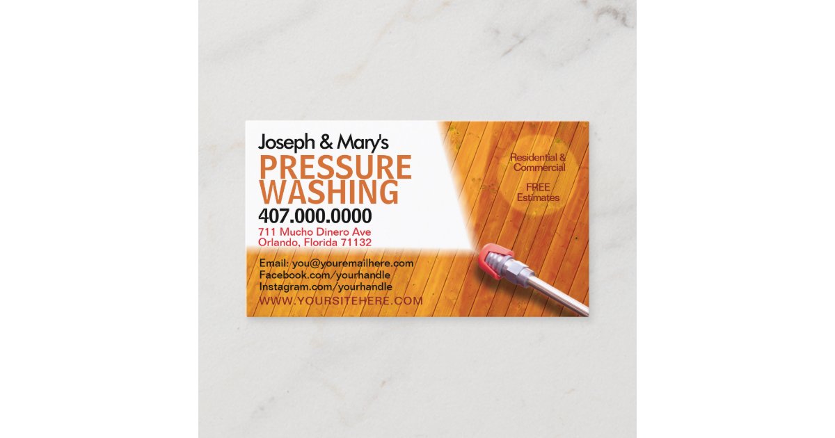 Pressure Washing &amp; Cleaning Business Card Template | Zazzle