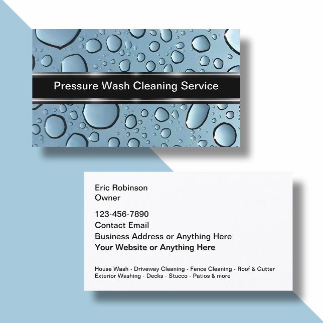 Pressure Washing & Cleaning Glossy Business Cards (Creator Uploaded)