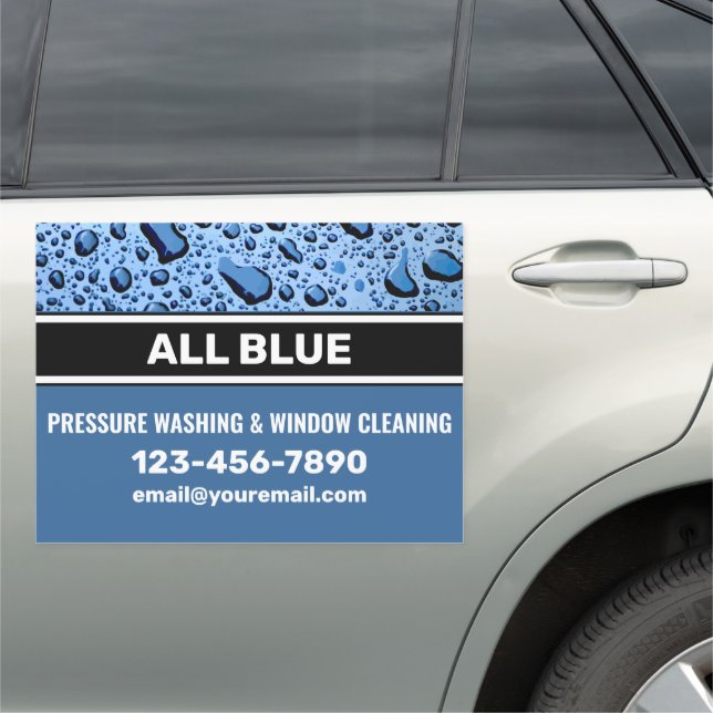 Pressure Washing Cleaning Magnetic Car Signs (In Situ)
