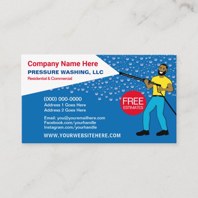 Pressure Washing & Cleaning Template Business Card (Front)