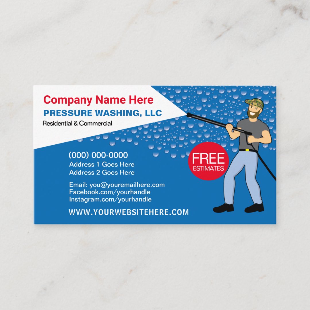 Pressure Washing & Cleaning Template Business Card | Zazzle