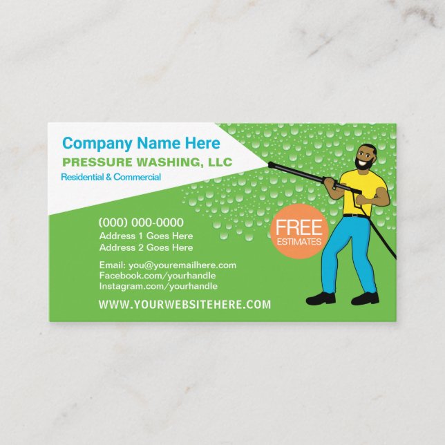 Pressure Washing & Cleaning Template Business Card (Front)