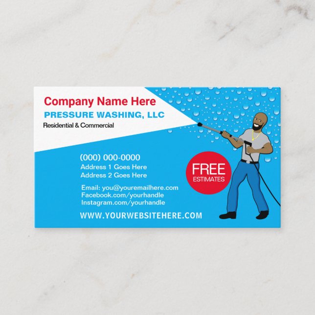 Pressure Washing & Cleaning Template Business Card (Front)