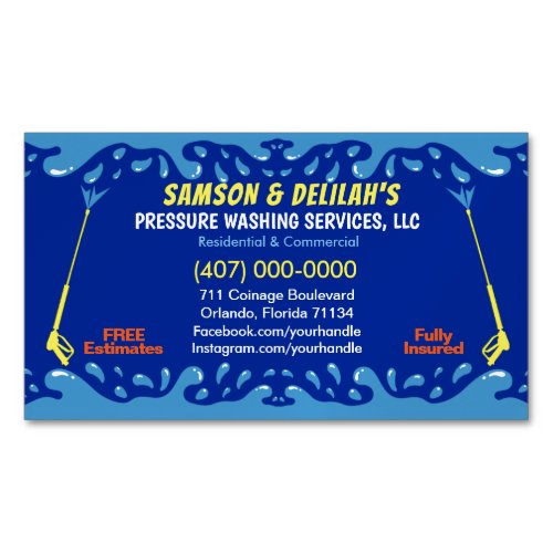 Pressure Washing  Cleaning Template Business Card Magnet