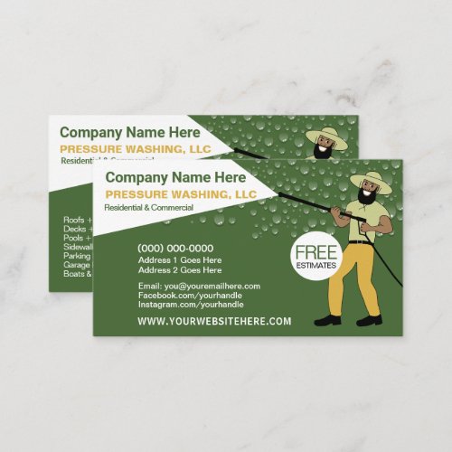Pressure Washing  Cleaning Template Caricature Business Card