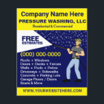 Pressure Washing & Cleaning Template Flyer<br><div class="desc">Promote your business with these effective flyers for pressure/power washing services with picture of pressure washer caricature. Simply add your own information to the design to customize these professional pressure/power cleaning & washing flyers.</div>