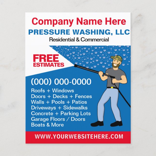 Pressure Washing & Cleaning Template Flyer (Front)