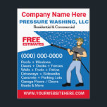 Pressure Washing & Cleaning Template Flyer<br><div class="desc">Promote your business with these effective flyers for pressure/power washing services with picture of pressure washer caricature. Simply add your own information to the design to customize these professional pressure/power cleaning & washing flyers.</div>