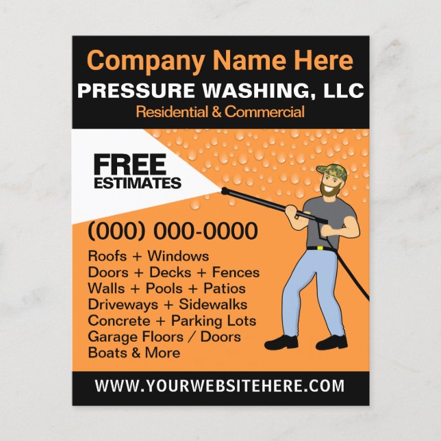 Pressure Washing & Cleaning Template Flyer (Front)