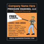 Pressure Washing & Cleaning Template Flyer<br><div class="desc">Promote your business with these effective flyers for pressure/power washing services with picture of pressure washer caricature. Simply add your own information to the design to customize these professional pressure/power cleaning & washing flyers.</div>