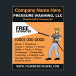 Pressure Washing & Cleaning Template Flyer<br><div class="desc">Promote your business with these effective flyers for pressure/power washing services with picture of pressure washer caricature. Simply add your own information to the design to customize these professional pressure/power cleaning & washing flyers.</div>