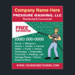 Pressure Washing & Cleaning Template Flyer<br><div class="desc">Promote your business with these effective flyers for pressure/power washing services with picture of pressure washer caricature. Simply add your own information to the design to customize these professional pressure/power cleaning & washing flyers.</div>