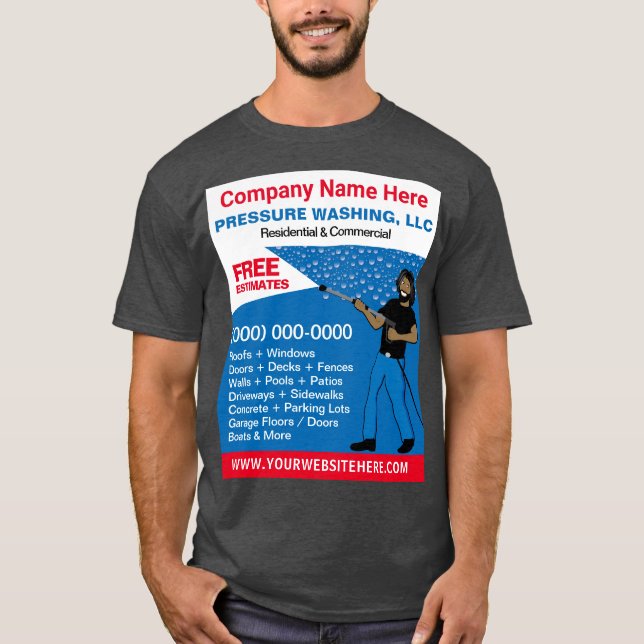 Pressure Washing & Cleaning Template T-Shirt (Front)