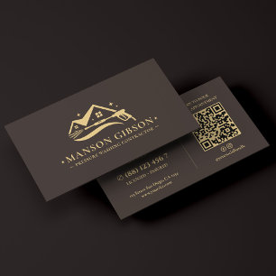 Pressure Washing Contractor Logo Espresso Modern Business Card