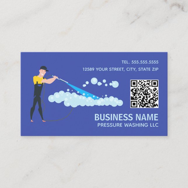 Pressure Washing Custom QR Business Card (Front)