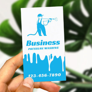 Pressure Washing Cute Power Washer House Cleaning Business Card