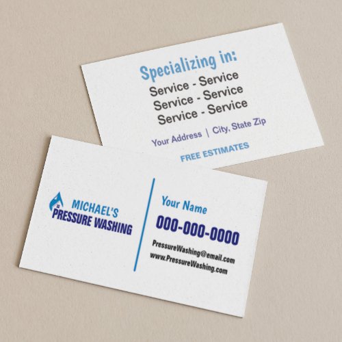 Pressure Washing Double Sided Business Card