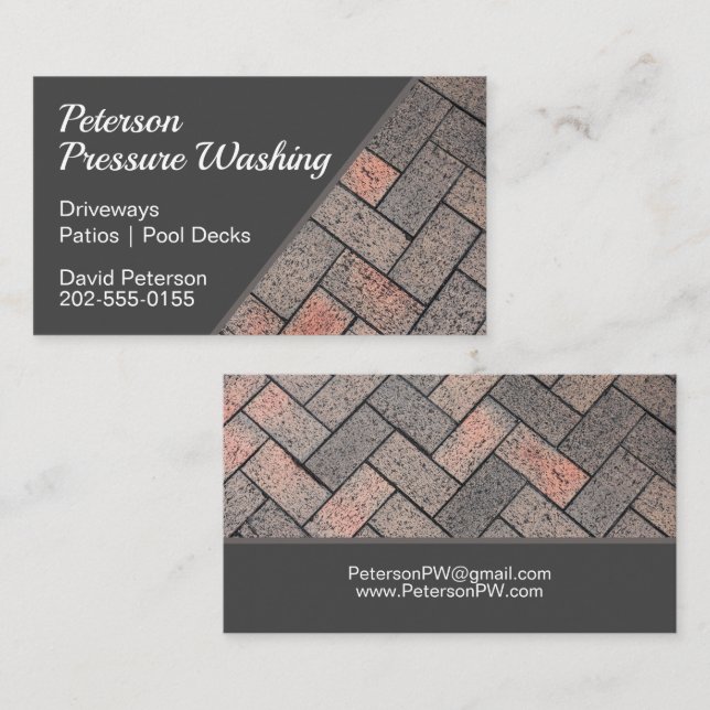 Pressure Washing Driveway Cleaning Business Card (Front/Back)