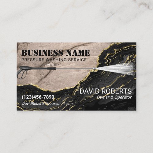 Pressure Washing Gold Agate Marble Cleaning  Business Card