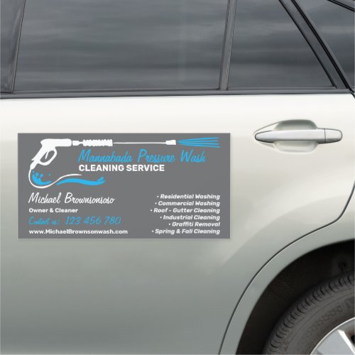 Pressure Washing Gray Power Wash Cleaner Services Car Magnet