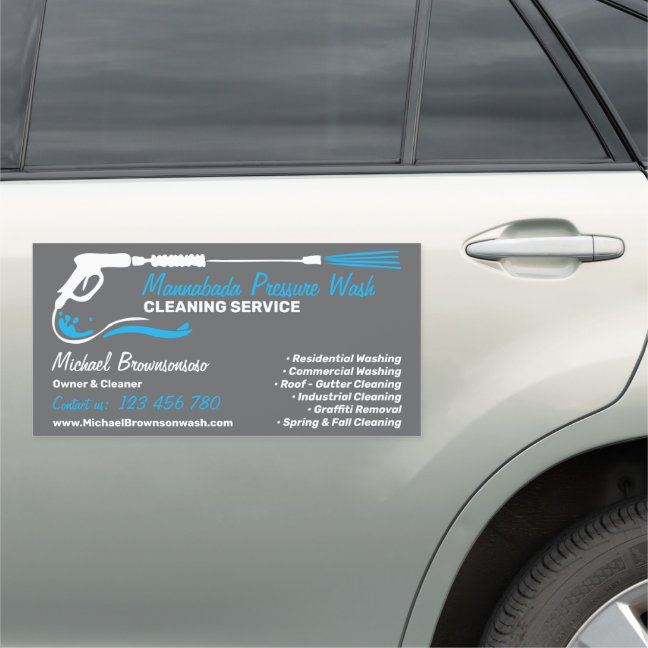 Pressure Washing Gray Power Wash Cleaner Services Car Magnet