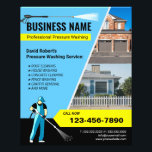 Pressure Washing House Cleaning Power Wash Flyer<br><div class="desc">Power Wash Pressure Washing Professional Cleaning Flyers.</div>