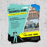Pressure Washing House Cleaning Power Wash Teal Flyer<br><div class="desc">Power Wash Pressure Washing Professional Cleaning Teal Flyers.</div>