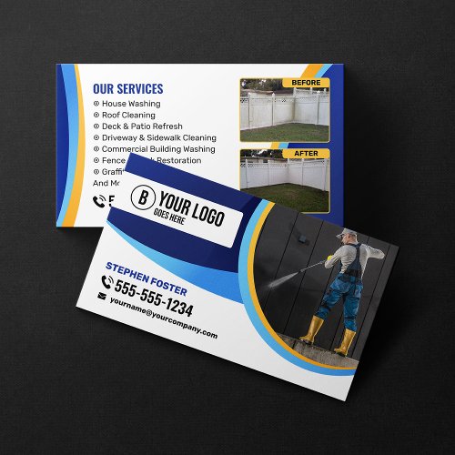 Pressure Washing House Window Cleaning Power Wash Business Card