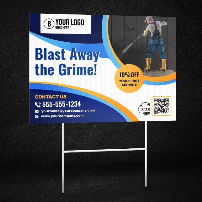 Pressure Washing House Window Cleaning Power Wash Sign (Creator Uploaded)