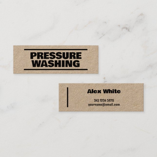 Pressure Washing Kraft Mini Business Card (Front/Back)