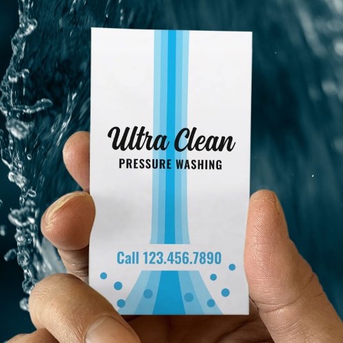 Pressure Washing Minimalist Blue Stripes Cleaning Business Card