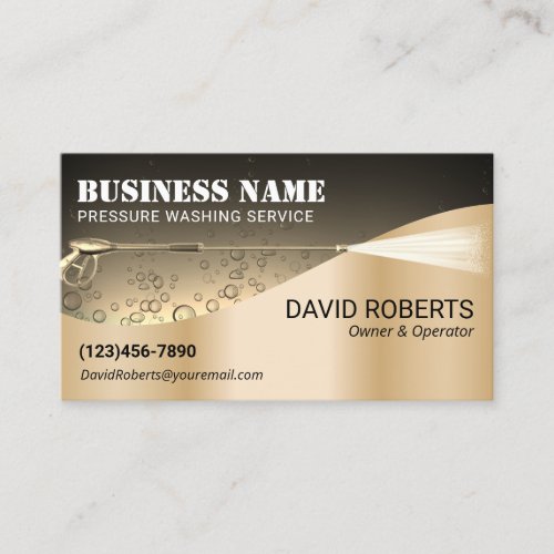 Pressure Washing Modern Gold Power Wash Cleaning  Business Card