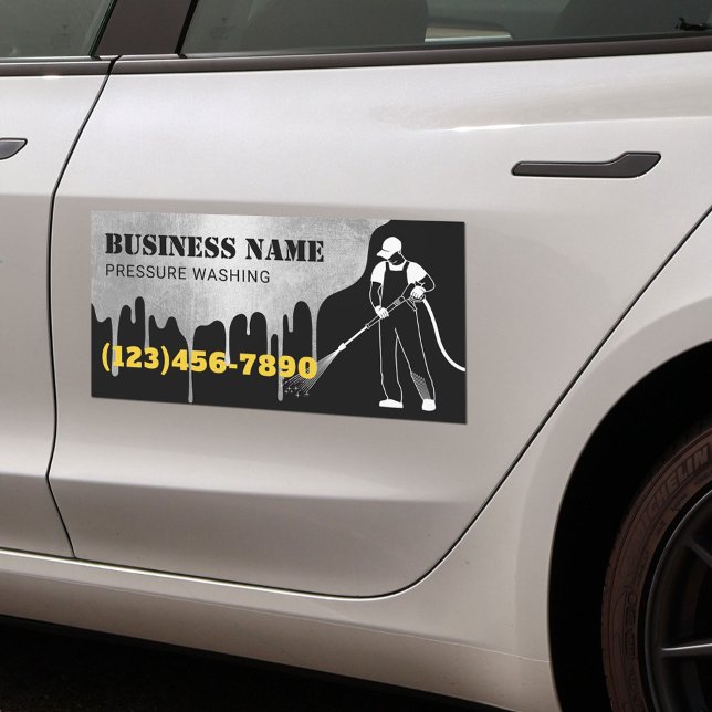 Pressure Washing Modern Power Wash House Cleaning Car Magnet (Creator Uploaded)