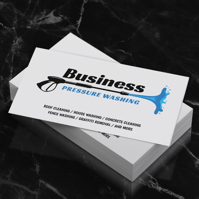 Pressure Washing Plain Power Washer Cleaning  Business Card (Creator Uploaded)