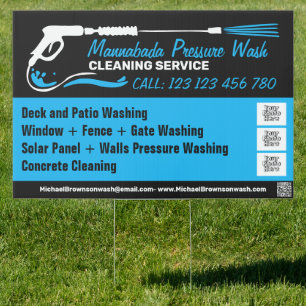 Pressure Washing Power Black Blue Super Cleaning Sign