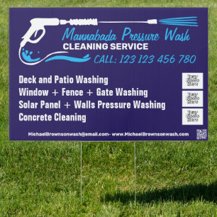 Pressure Washing Power Black Navy Super Cleaning Sign
