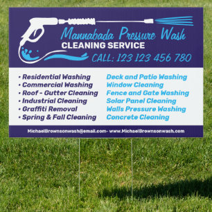 Pressure Washing Power Black Navy Super Cleaning Sign