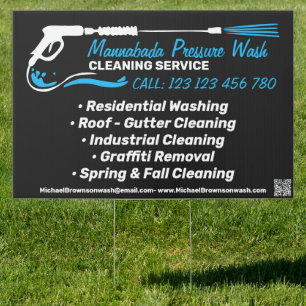 Pressure Washing Power Black Super Cleaning Sign