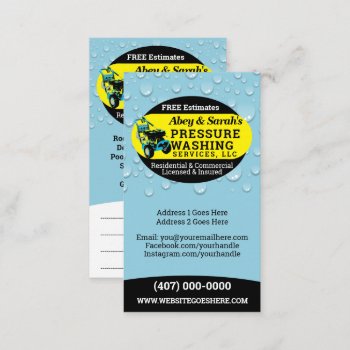 Pressure Washing Power Cleaning Business Card by WhizCreations at Zazzle