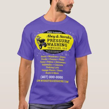 Pressure Washing Power Cleaning Business  T-shirt by WhizCreations at Zazzle
