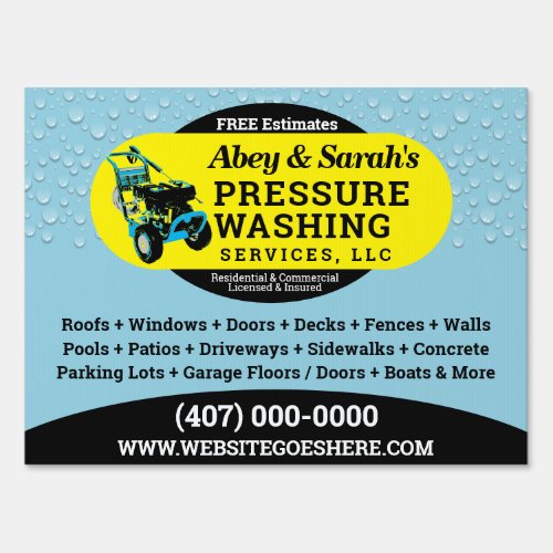 Pressure Washing Power Cleaning Sign