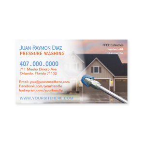 Pressure Washing & Power Cleaning Template Business Card