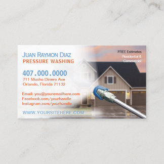Pressure Washing & Power Cleaning Template Business Card