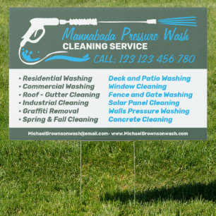 Pressure Washing Power green Super Cleaning Sign