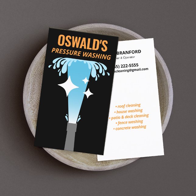  Pressure Washing Power  Patriotic Wash Cleaning Business Card (Creator Uploaded)