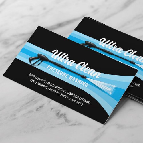 Pressure Washing Power Wash Blue Stripes Cleaning Business Card