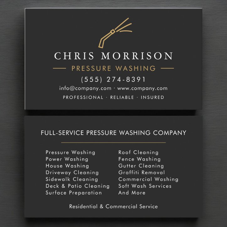 Pressure Washing Power Wash Business Card