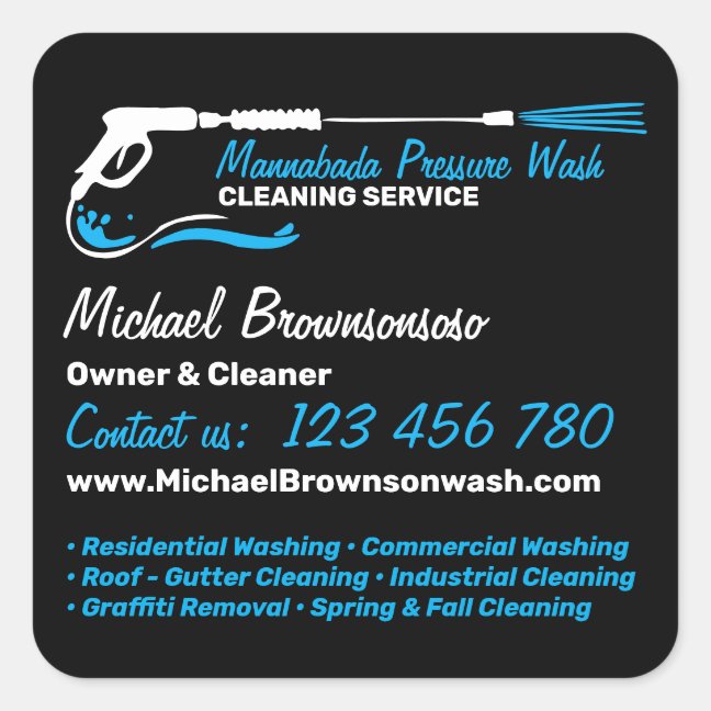 Pressure Washing Power Wash Cleaner Company Square Sticker