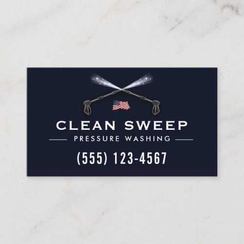 Pressure Washing Power Wash Cleaner Patriotic Business Card